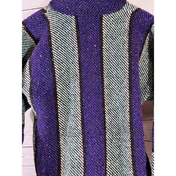 S Focus Chunky Mexican Southwest Poncho Hippie Festival Hoodie Drug Rug Size XL - Picture 7 of 10